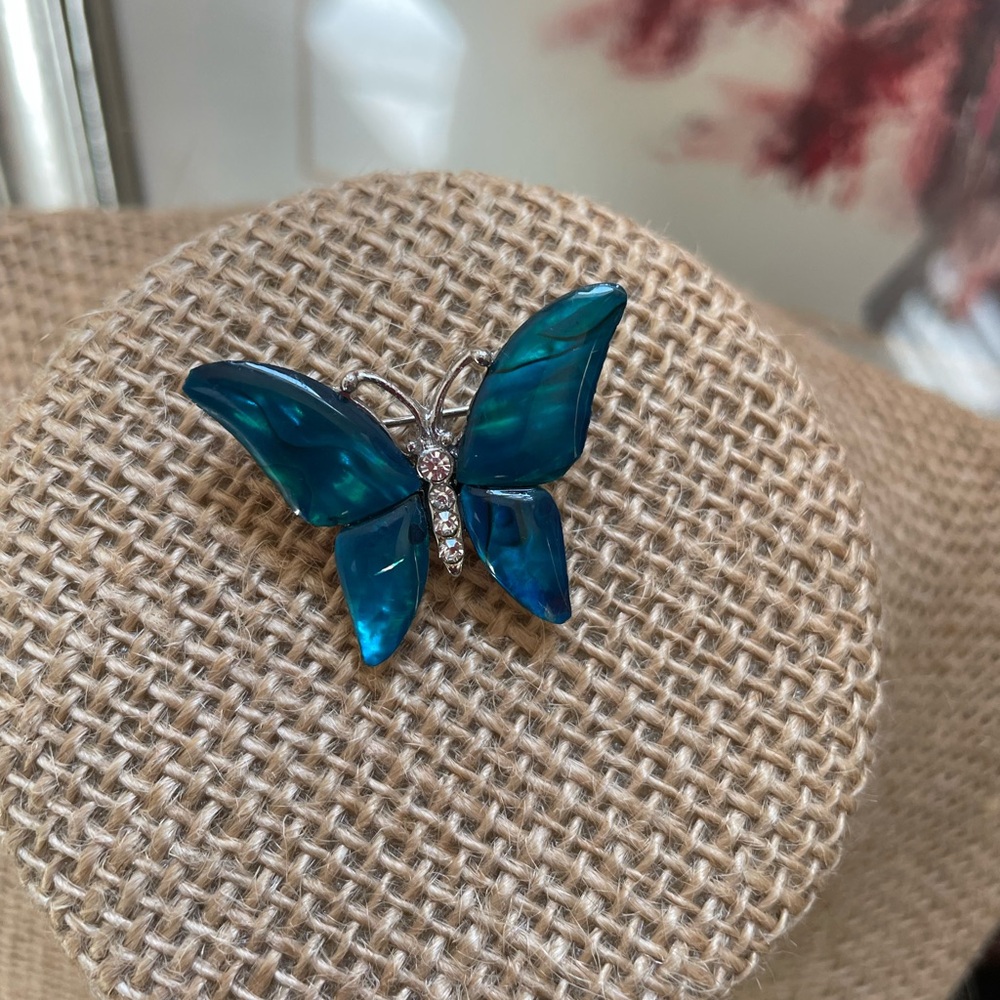 Blue Butterfly Brooch NWOT